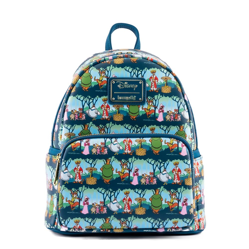 LOUNGEFLY DISNEY ROBIN HOOD SHERWOOD AOP MINI BACKPACK 671803386723