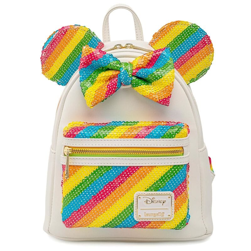 LOUNGEFLY DISNEY SEQUIN RAINBOW MINNIE MINI BACKPACK 671803372467