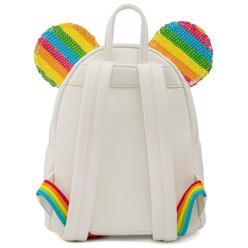 LOUNGEFLY DISNEY SEQUIN RAINBOW MINNIE MINI BACKPACK 671803372467