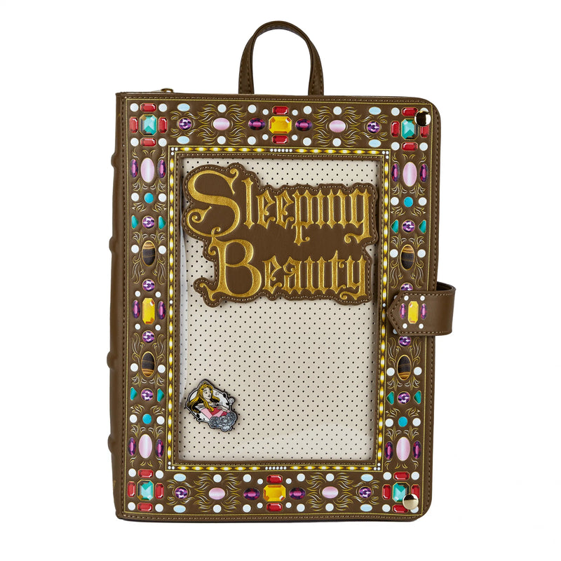 LOUNGEFLY DISNEY SLEEPING BEAUTY PIN COLLECTOR BACKPACK 671803400559