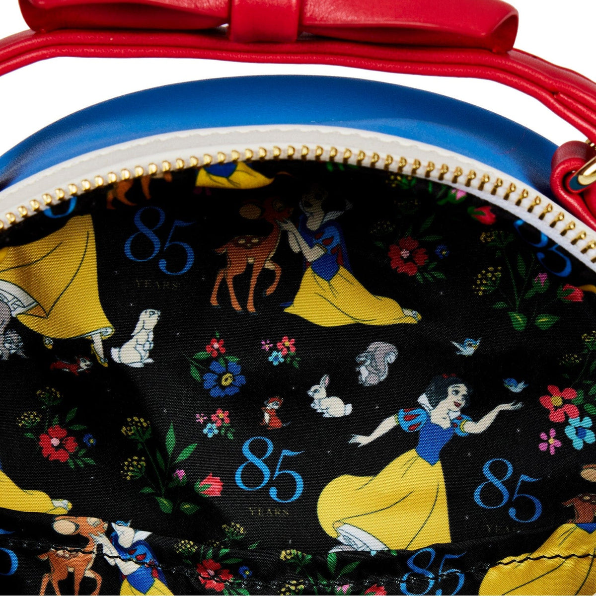 LOUNGEFLY DISNEY SNOW WHITE COSPLAY BOW HANDLE MINI BACKPACK 671803403734