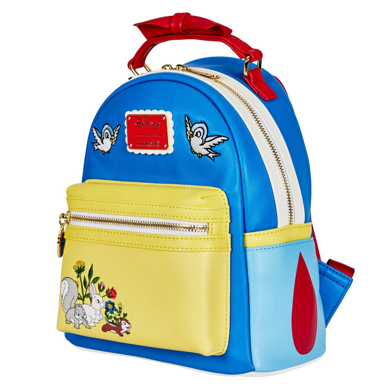 LOUNGEFLY DISNEY SNOW WHITE COSPLAY BOW HANDLE MINI BACKPACK 671803403734