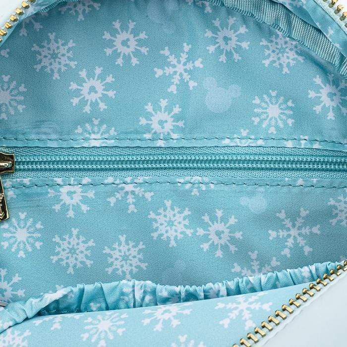 LOUNGEFLY DISNEY SNOWMAN MICKEY MINNIE SNOW GLOBE CROSSBODY BAG 671803382817