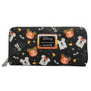 LOUNGEFLY DISNEY SPOOKY MICE CANDY CORN ZIP AROUND WALLET 671803378971