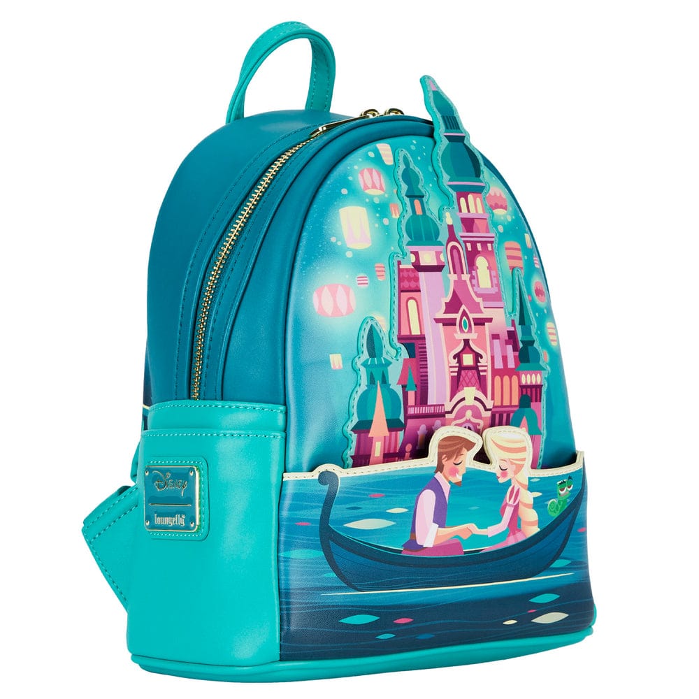 LOUNGEFLY DISNEY TANGLED PRINCESS CASTLE MINI BACKPACK 671803403772