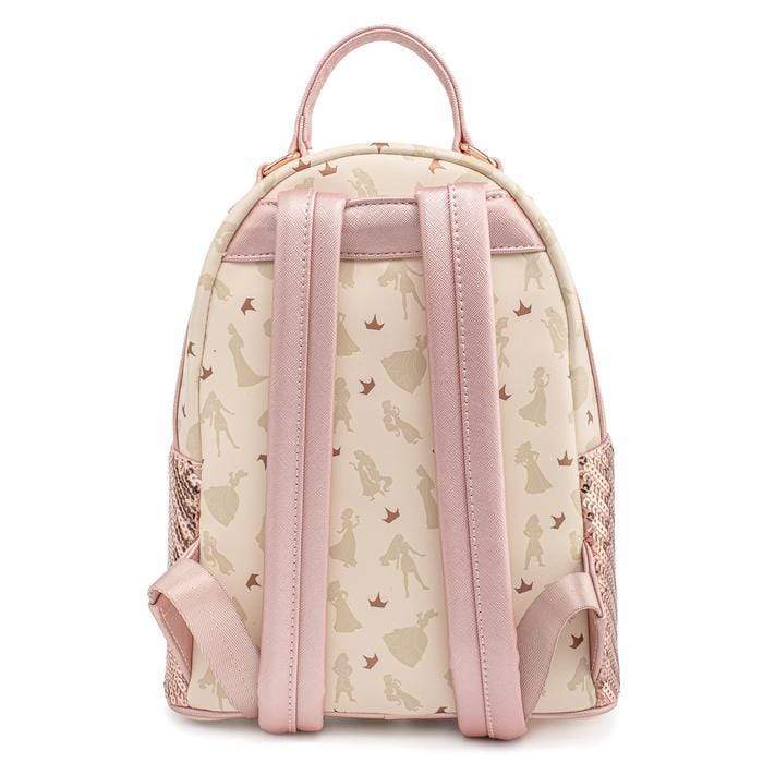 LOUNGEFLY DISNEY ULTIMATE PRINCESS AOP SEQUIN MINI BACKPACK 671803378254