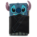 LOUNGEFLY DISNEY VAMPIRE STITCH BOW TIE FLAP WALLET 671803379985