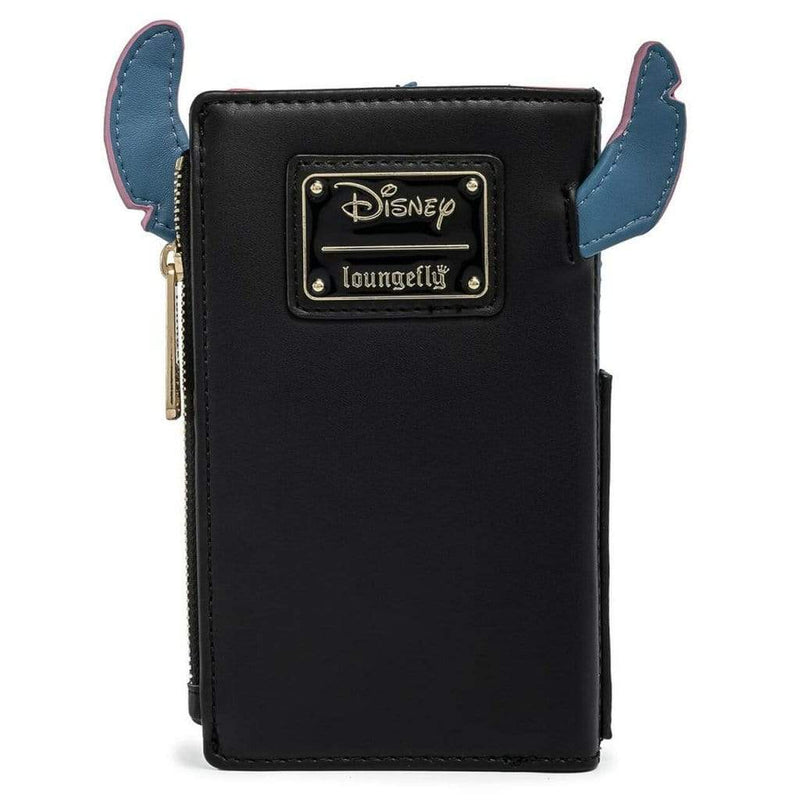 LOUNGEFLY DISNEY VAMPIRE STITCH BOW TIE FLAP WALLET 671803379985