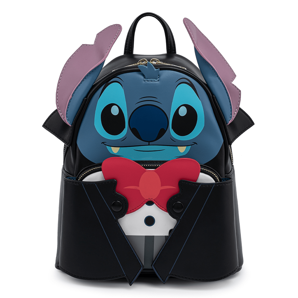 LOUNGEFLY DISNEY VAMPIRE STITCH BOW TIE MINI BACKPACK 671803379978