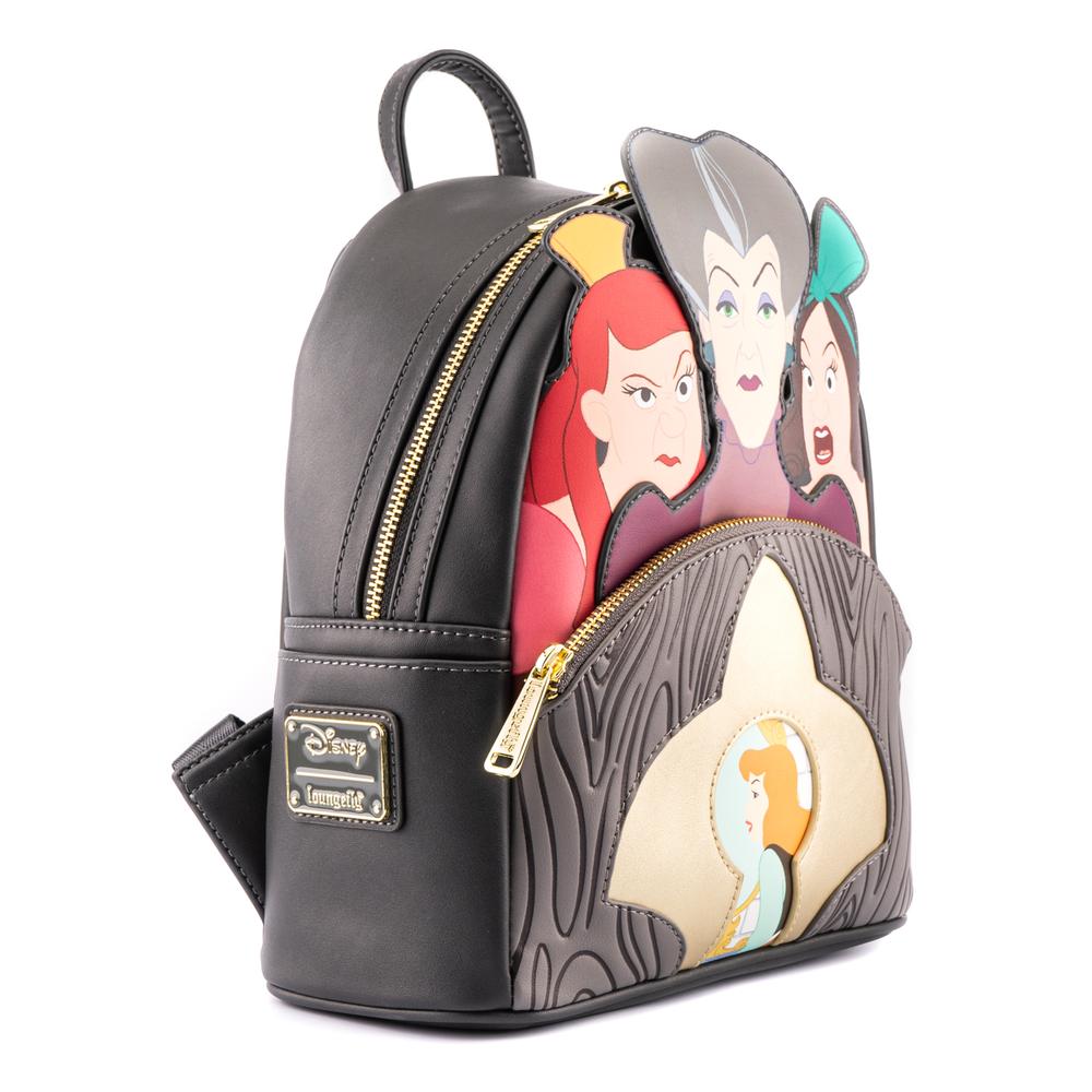 LOUNGEFLY DISNEY VILLAINS SCENE EVIL STEPMOTHER AND STEP SISTERS MINI BACKPACK 671803386280