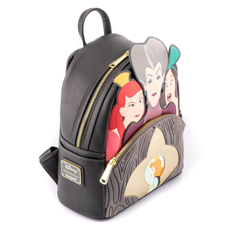 LOUNGEFLY DISNEY VILLAINS SCENE EVIL STEPMOTHER AND STEP SISTERS MINI BACKPACK 671803386280