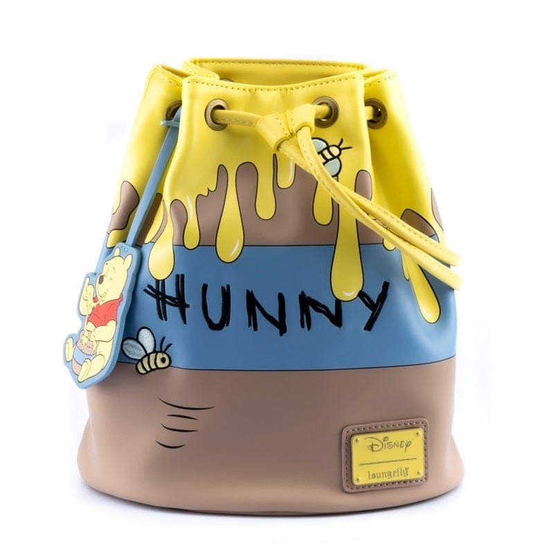 LOUNGEFLY DISNEY WINNIE THE POOH 95TH ANNI. HONEYPOT CONVERTIBLE BUCKET BACKPACK 671803383760