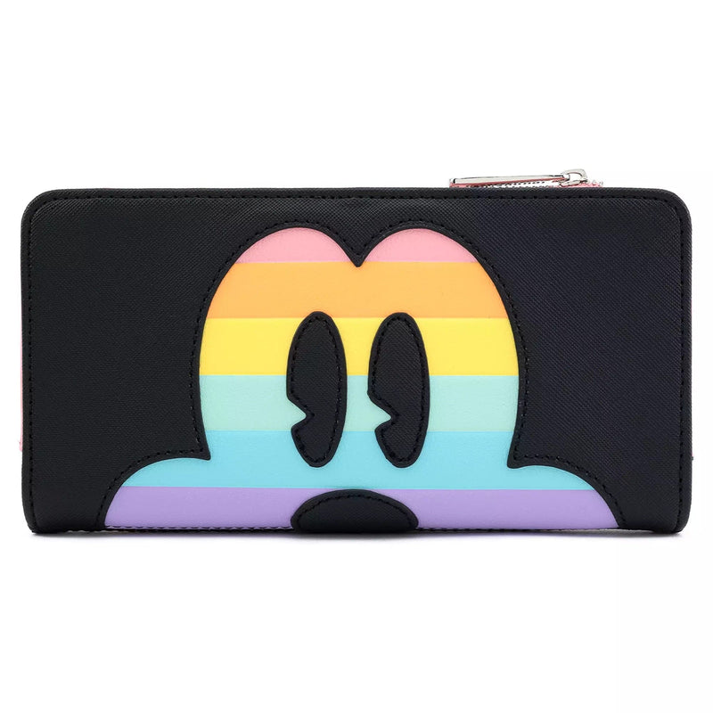 LOUNGEFLY LF DISNEY MICKEY MOUSE PASTEL RAINBOW WALLET 671803310827