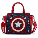 LOUNGEFLY MARVEL CAPTAIN AMERICA 80TH ANNIVERSARY FLORAL SHEILD CROSS BODY BAG 671803378537