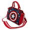 LOUNGEFLY MARVEL CAPTAIN AMERICA 80TH ANNIVERSARY FLORAL SHEILD CROSS BODY BAG 671803378537