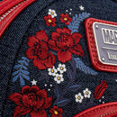 LOUNGEFLY MARVEL CAPTAIN AMERICA 80TH ANNIVERSARY FLORAL SHEILD MINI BACKPACK 671803378544