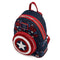 LOUNGEFLY MARVEL CAPTAIN AMERICA 80TH ANNIVERSARY FLORAL SHEILD MINI BACKPACK 671803378544