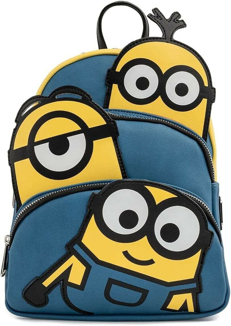 LOUNGEFLY MINIONS TRIPLE MINION BELLO MINI BACKPACK 671803373891