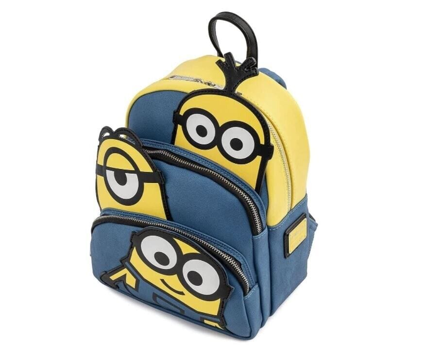 LOUNGEFLY MINIONS TRIPLE MINION BELLO MINI BACKPACK 671803373891