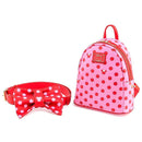 LOUNGEFLY MINNIE MOUSE DOTS AOP BOW FANNY PACK MINI BACKPACK 671803355736