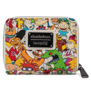 LOUNGEFLY NICKELODEON NICK REWIND GANG AOP ZIP AROUND WALLET 671803346505