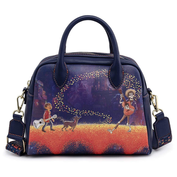 【coco】 LOUNGEFLY PIXAR COCO MARIGOLD BRIDGE GUITAR STRAP CROSS BODY