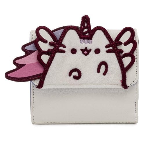 LOUNGEFLY PUSHEEN UNICORN PLUSH FLAP ZIP WALLET 671803373112