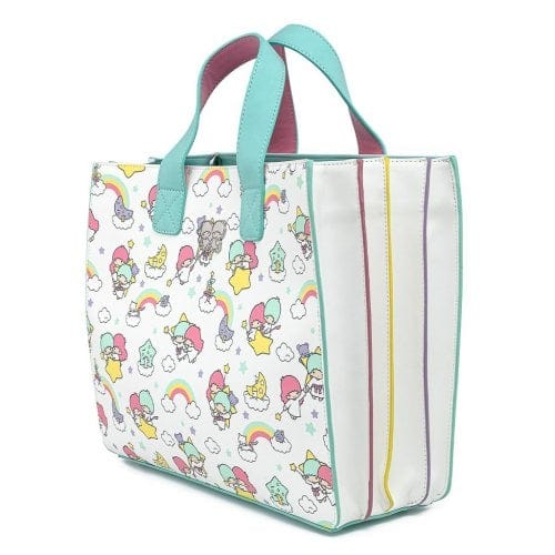 LOUNGEFLY SANRIO LITTLE TWIN STARS RAINBOW AOP CROSSBODY BAG 671803361270