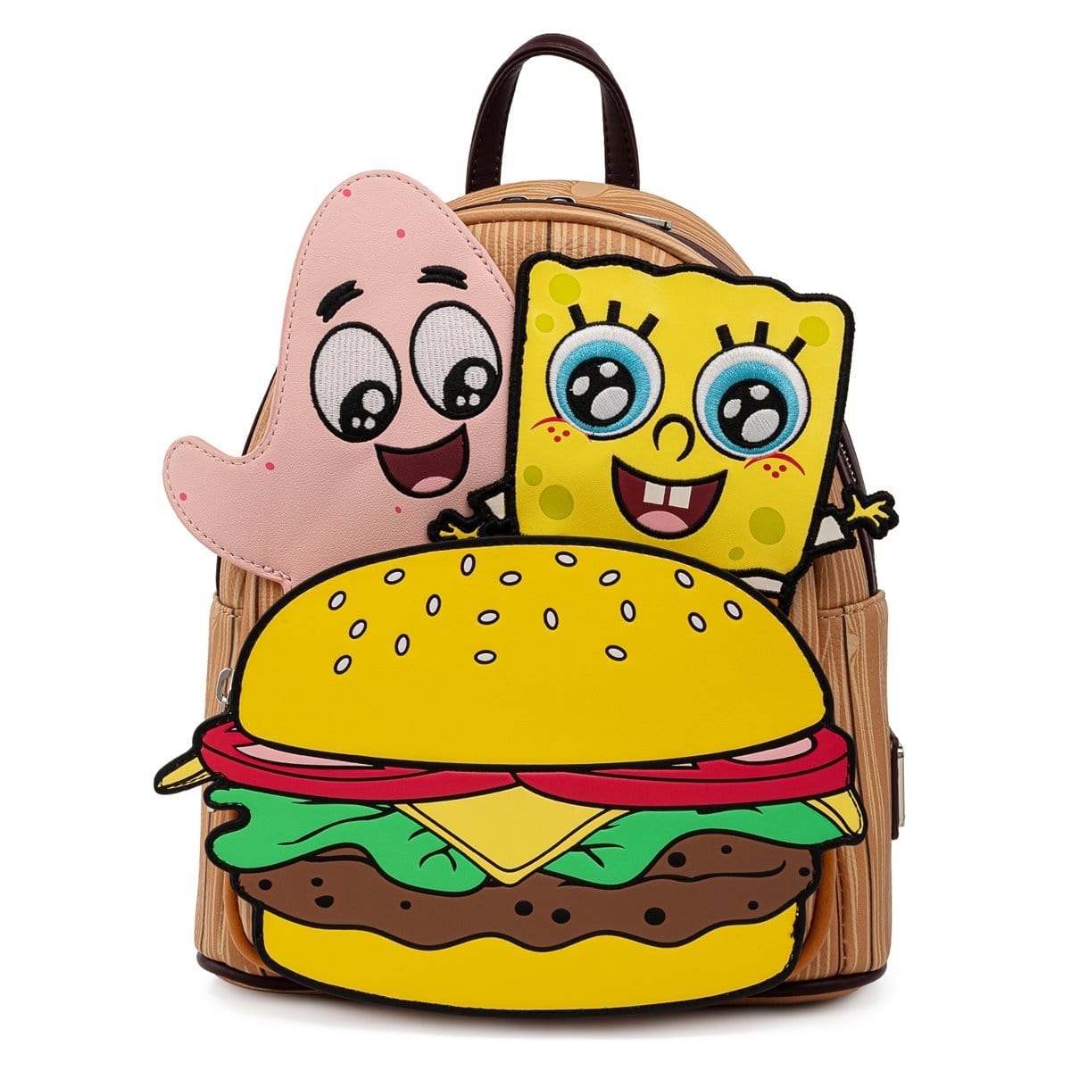 LOUNGEFLY SPONGEBOB CRABBY PATTY GROUP MINI BACKPACK 671803372054