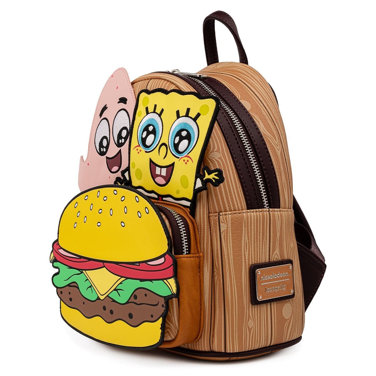 LOUNGEFLY SPONGEBOB CRABBY PATTY GROUP MINI BACKPACK 671803372054