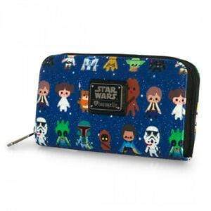 LOUNGEFLY STAR WARS CHAR CUTESY AOP ZIP AROUND WALLET 192232000641