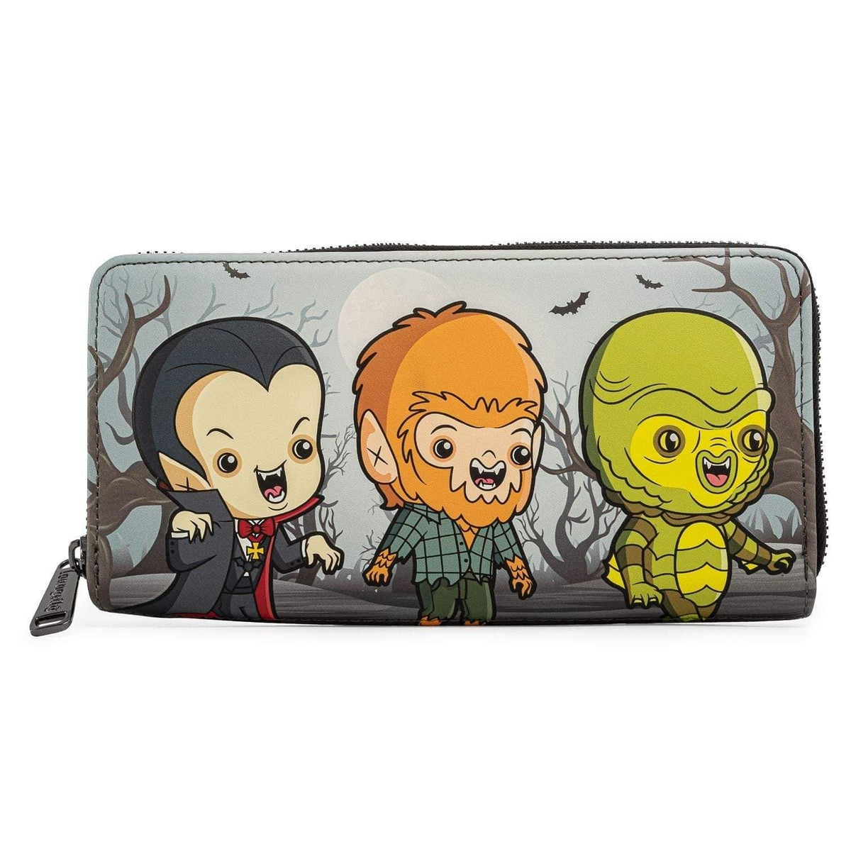 LOUNGEFLY UNIVERSAL MONSTERS CHIBI LINE ZIP AROUND WALLET 671803380370