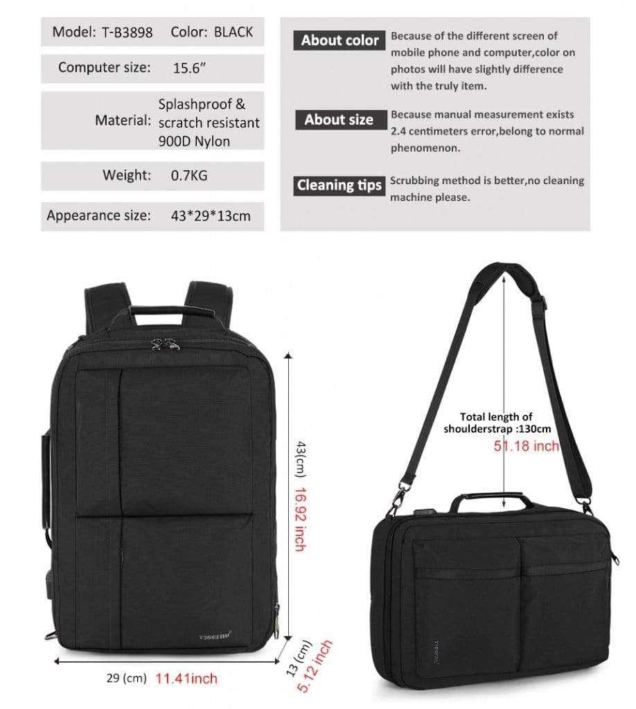 NAHRBTNIK TIGERNU T-B3898 15.6" ČRN 6928112309979