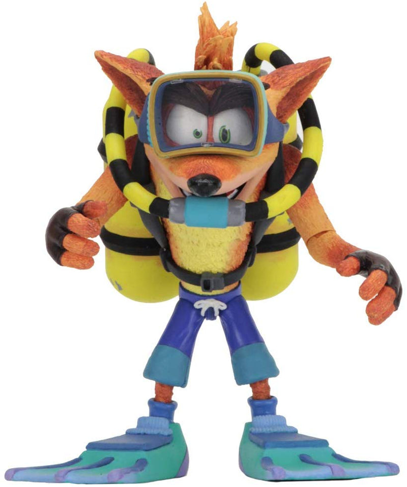 NECA CRASH BANDICOOT - 7 ACTION FIGURE- DELUXE SCUBA CRASH 634482410523