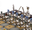 NOBLE COLLECTION - HARRY POTTER - COLLECTABLES - QUIDDITCH CHESS SET SILVER & GO 812370011391