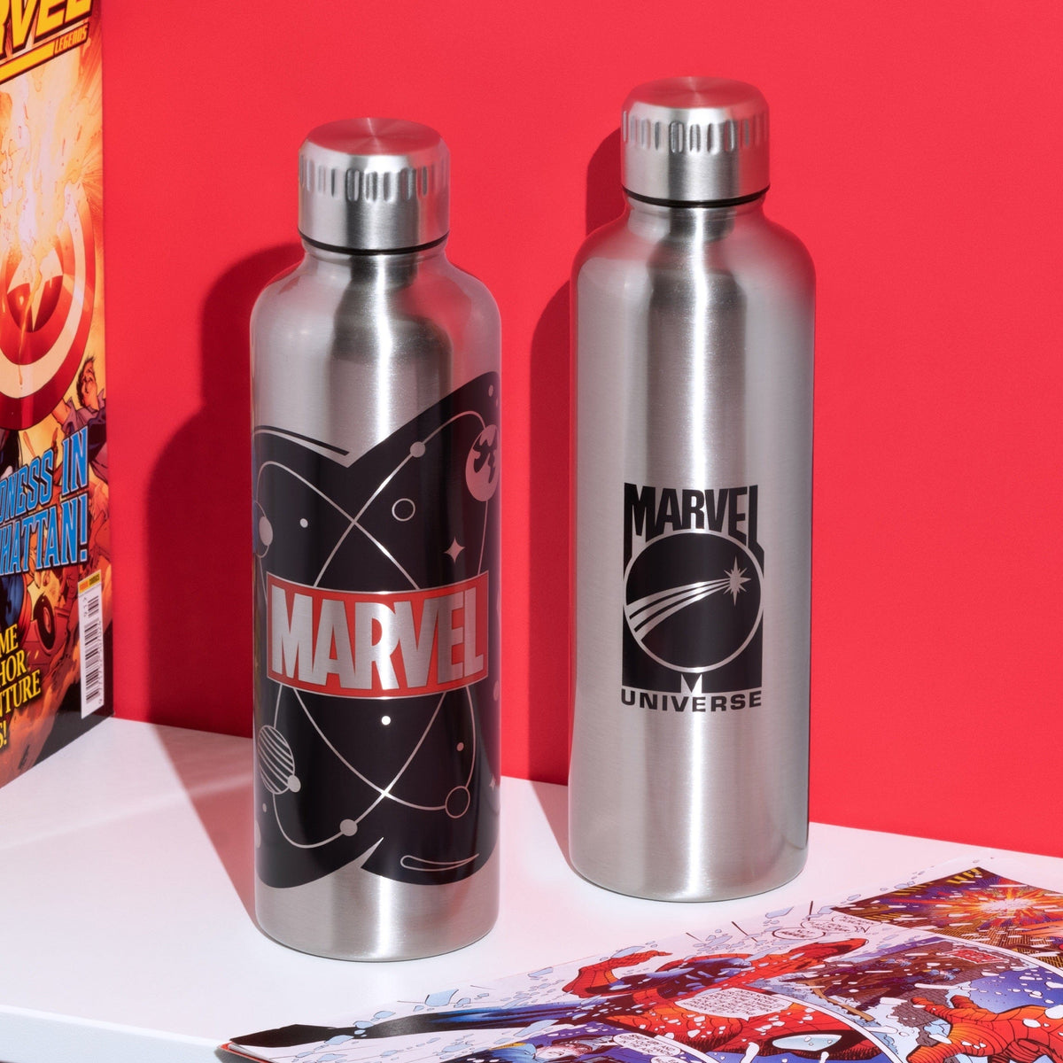 PALADONE MARVEL LOGO METAL WATER BOTTLE 5055964772154