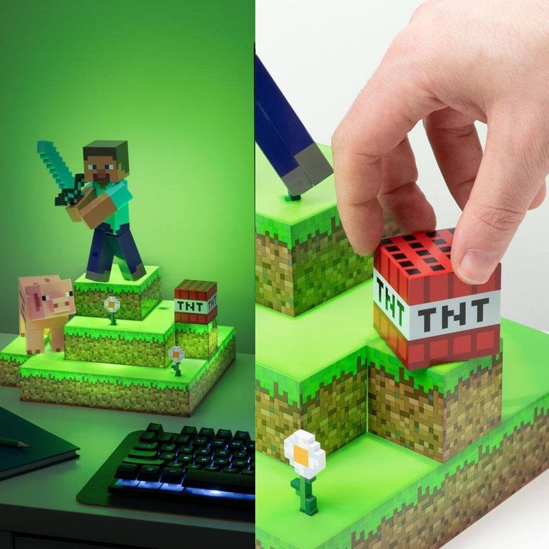 Lámpara Diorama Steve Minecraft