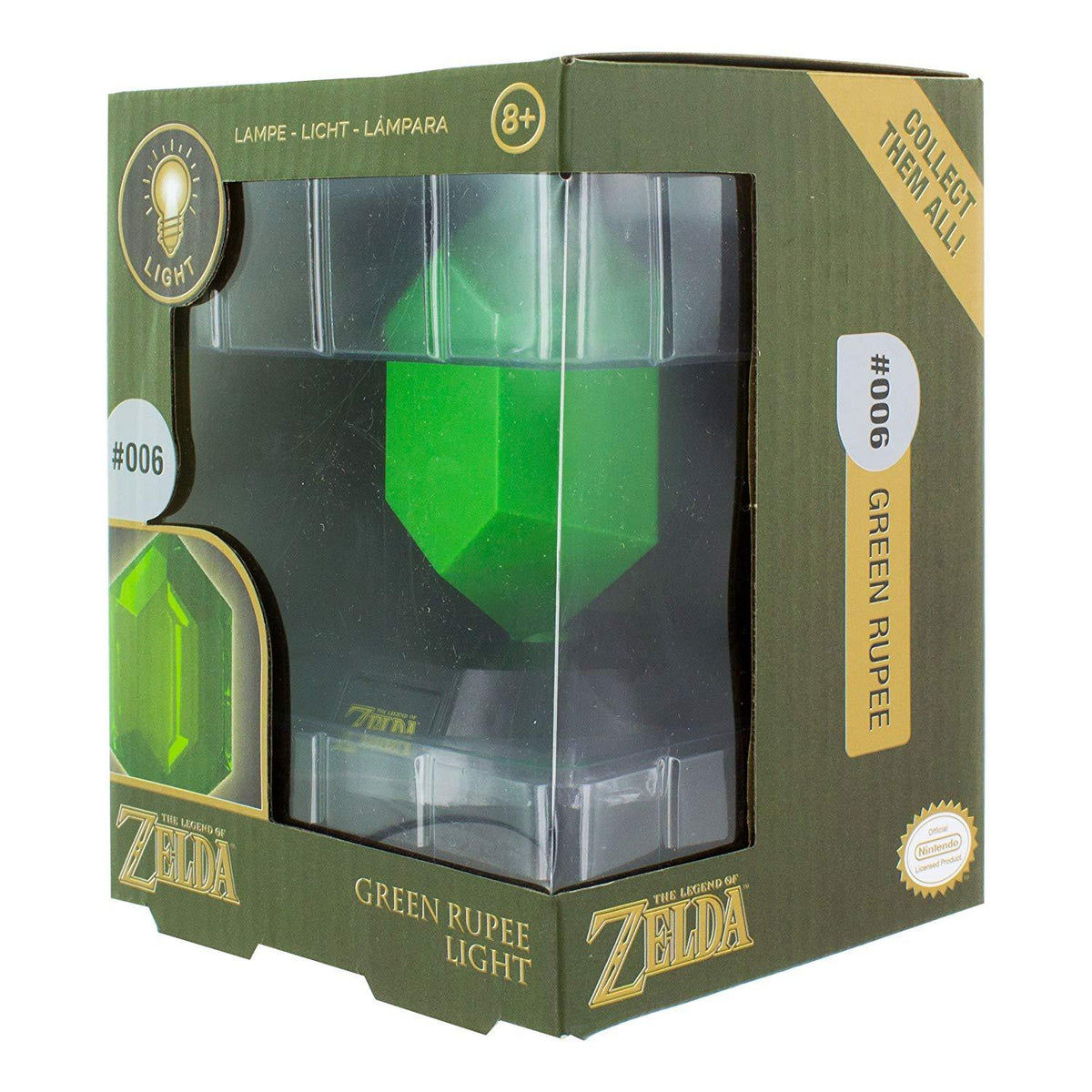 PALADONE THE LEGEND OF ZELDA GREEN RUPEE 3D LIGHT 5055964717797