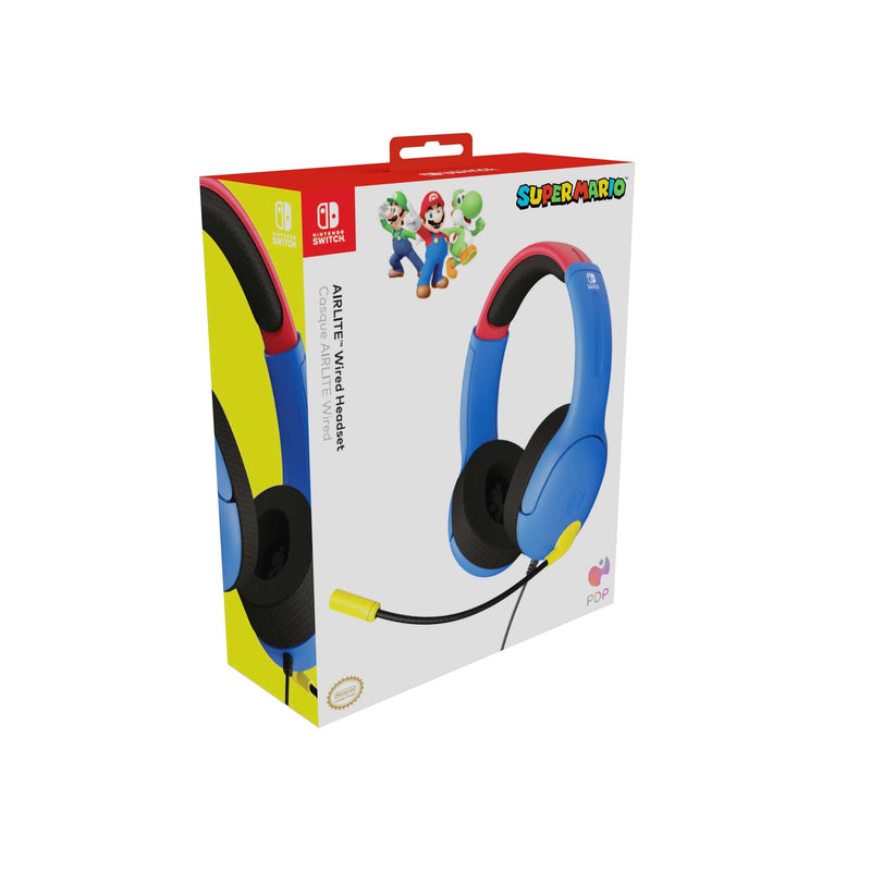 PDP AIRLITE Wired Headset with Noise Cancelling Microphone: Nintendo Switch  - Yellow & Blue 