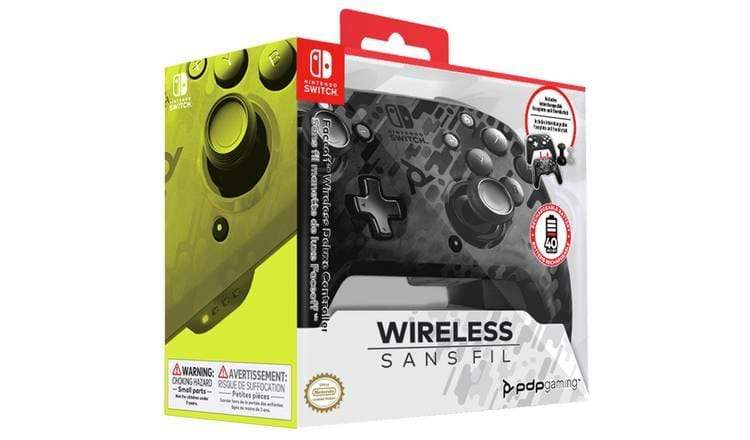 PDP NINTENDO SWITCH FACEOFF brezžični kontroler – maskirno črne barve 708056067526