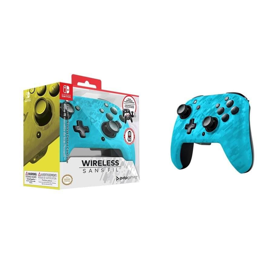 PDP NINTENDO SWITCH FACEOFF brezžični kontroler – maskirno modre barve 708056067496