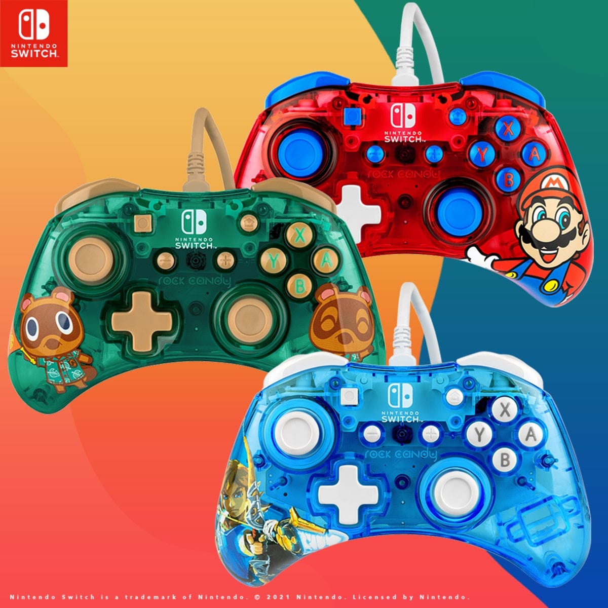 PDP NINTENDO SWITCH WIRED CONTROLLER ROCK CANDY MINI - ZELDA 708056068318