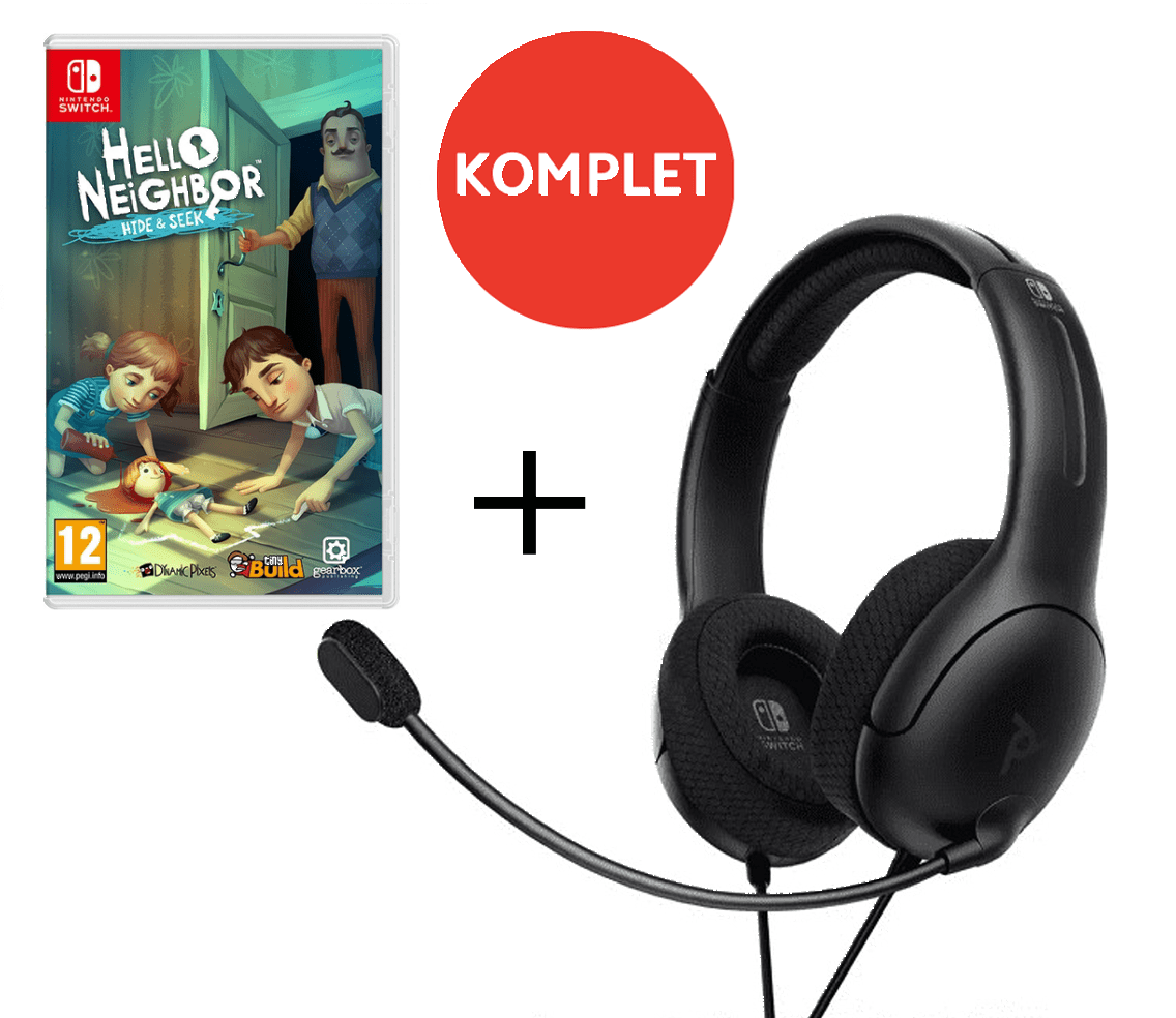 PDP NINTENDO SWITCH WIRED HEADSET LVL40 BLACK + HELLO NEIGHBOR:HIDE&SEEK 9999667867761
