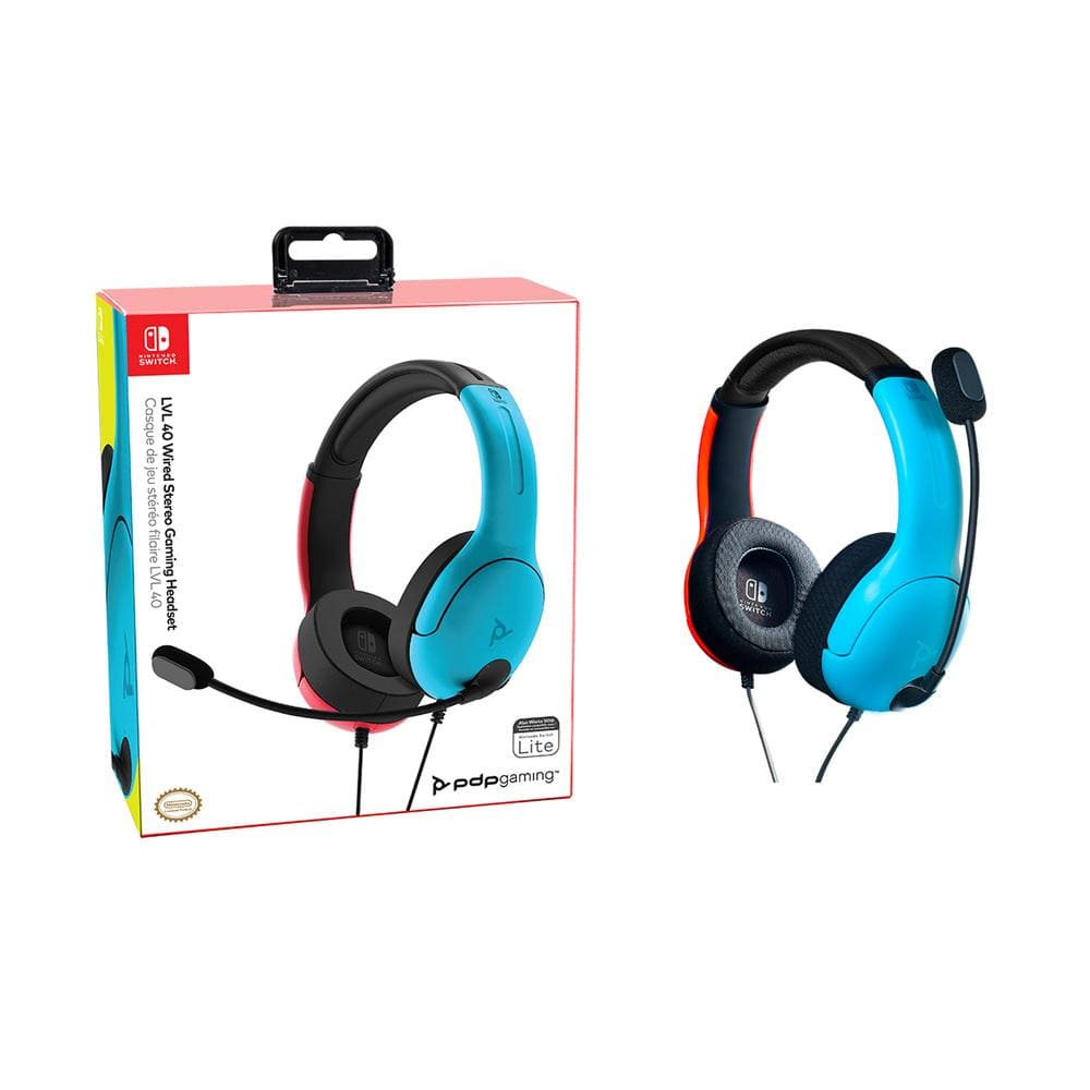 PDP NINTENDO SWITCH ŽIČNE SLUŠALKE LVL40, MODRO/RDEČE 708056066826