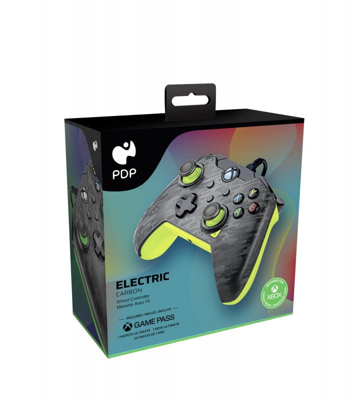 PDP XBOX WIRED CONTROLLER CARBON - ELECTRIC (YELLOW) 708056068509