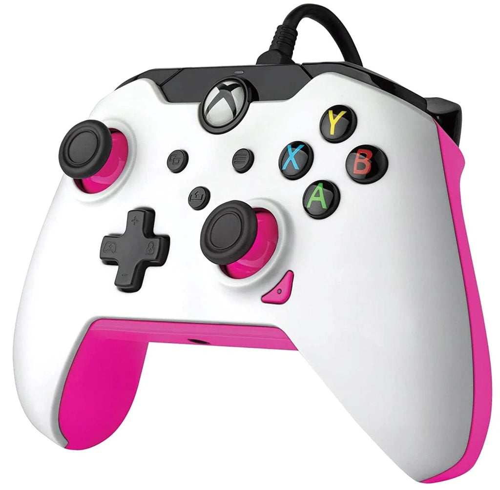 pink and black xbox 360 controller