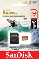 SanDisk microSD spominska kartica 64GB Extreme UHS-I  +  adapter 619659169770