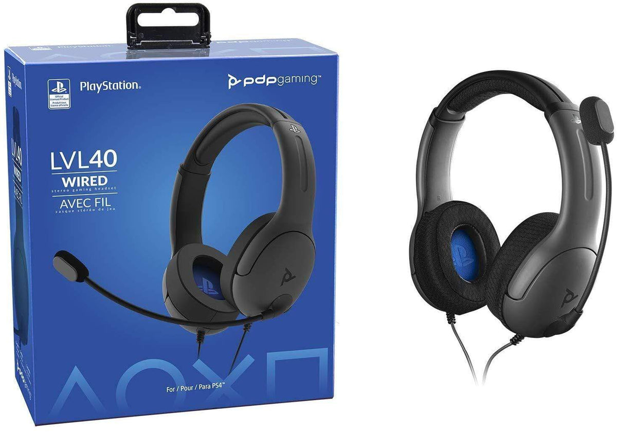 Slušalke PDP PS4, PS5 STEREO HEADSET LVL40 sive 708056065676