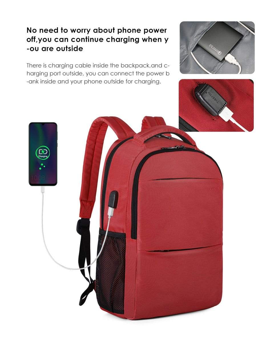 Tigernu Backpack T-B3032D 15.6" Red 6928112309955